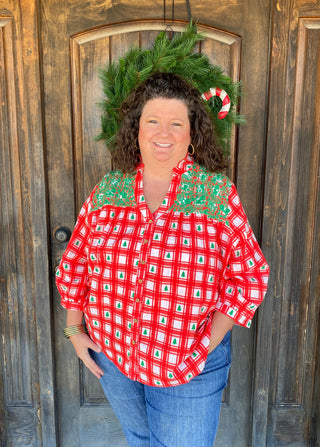 The Jane Red Plaid Top