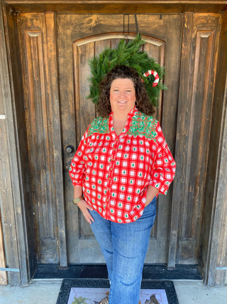 The Jane Red Plaid Top