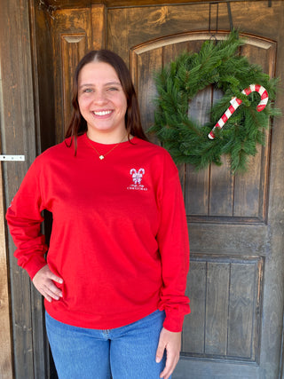 Simply Southern Christmas Tree Long Sleeve Tee – Red