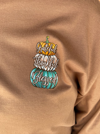 Simply Southern Grateful Thankful Blessed Long Sleeve Tee