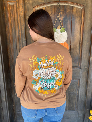 Simply Southern Grateful Thankful Blessed Long Sleeve Tee