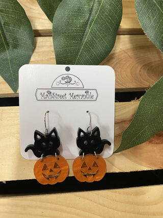Kitty Pumpkin Dangles