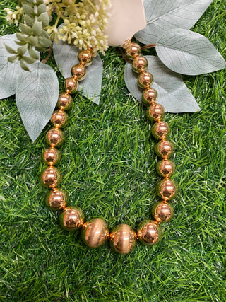 Necklace Gold Round Bead