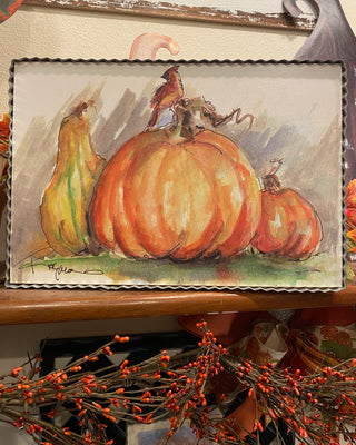 Pumpkin Patch Cardinal Print