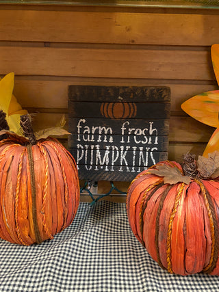 Farm Fresh Pumpkins Rustic Wood Sign