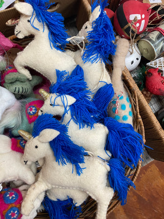 Unicorn Ornament Blue