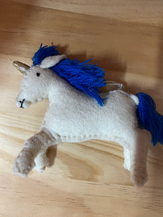 Unicorn Ornament Blue