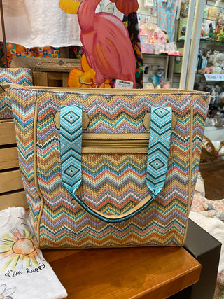Summer Tote Tq Stripe