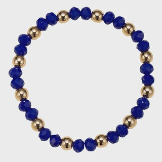 Bracelet with blue beads and gold accents 