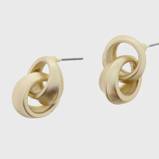 Pair of double gold hoop earrings 