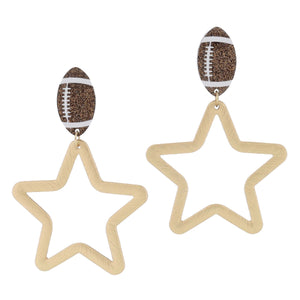 Earring Football Open Star