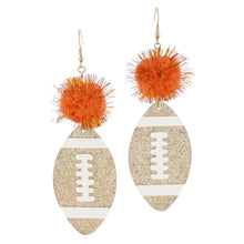 Load image into Gallery viewer, Earring Orange Pom Football