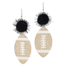 Load image into Gallery viewer, Earring Black Pom Football