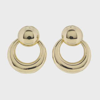 Gold dangle hoop earrings 