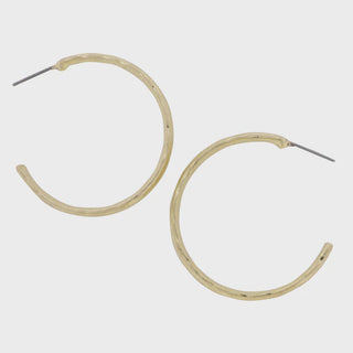 Simple thin gold hoop earrings 