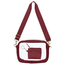 Load image into Gallery viewer, Keychain Wallet Crossbody Maroon Clear