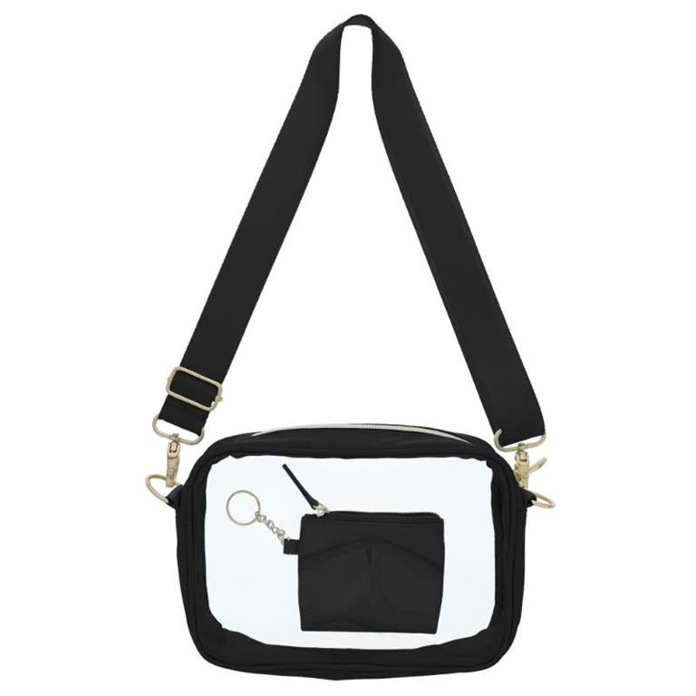 Keychain Wallet Crossbody Black Clear