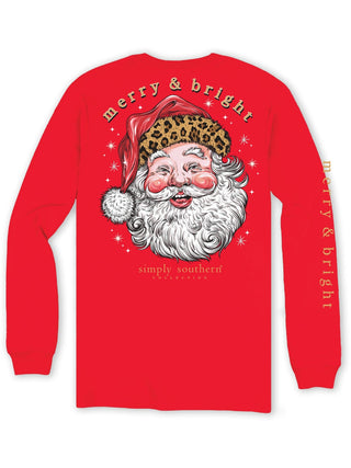 Red Leopard Santa LS Tee