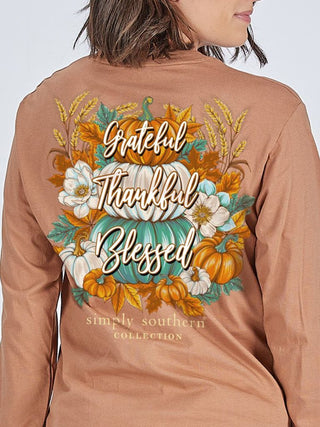 Simply Southern Grateful Thankful Blessed Long Sleeve Tee