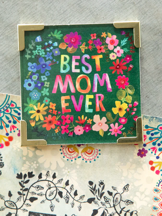 Corner Magnet Best Mom Drk Green