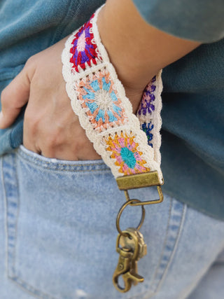 crochet multicolor keychain
