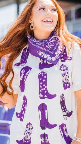 Walk the Line Boot Tee Purple