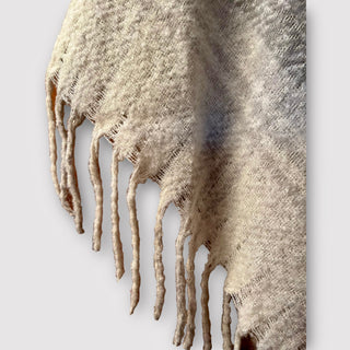 Poncho Thick Plaid Steel