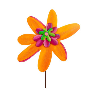 Large Enchanted Flower Metal Yard Art — Bold, Colorful Outdoor Decor