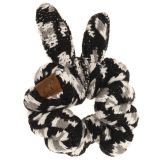 Leopard Ponytail Scrunchie Black