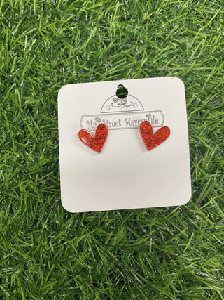 The Love Sparkles Swoopy Heart Studs Collection - Valentines Earrings