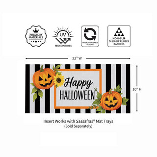 Happy Halloween Striped Jack O' Lanterns Sassafras