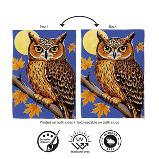 Moonlight Owl Suede Flag Garden