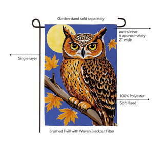 Moonlight Owl Suede Flag Garden