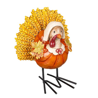 harvest-blossom-table-decor-resin-turkey-with-meta