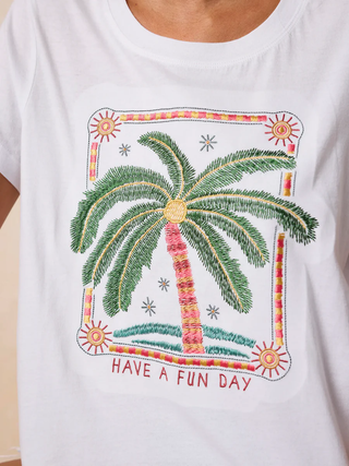 Palm Tree Tee White