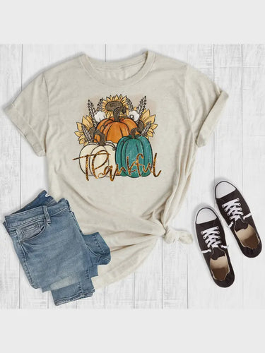 Thankful Pumpkin Sunflower Tee