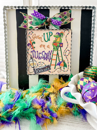 Mini Mardi Gras Going Up Print