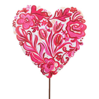 Decorative heart-shaped floral design on a white background