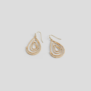 Whispers Swirl Teardrop Earrings - Matte Gold