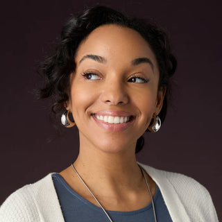 Whispers Thick Hoop Earrings - Silver