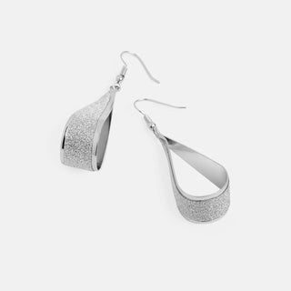 Whispers Sparkle Teardrop Dangle Earrings - Silver
