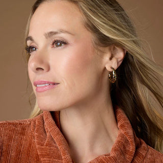Whispers Cheetah Hoop Earrings - Gold