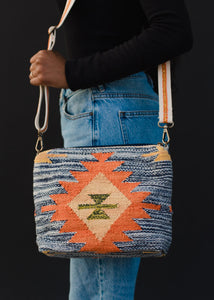 Blue Multi Aztec Crossbody