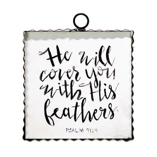 Mini Print He will cover you with his feathers, Psalm 91:64 Print