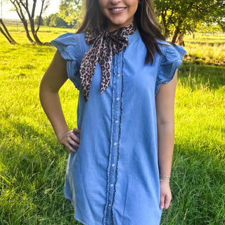 Leopard Latigo Tie