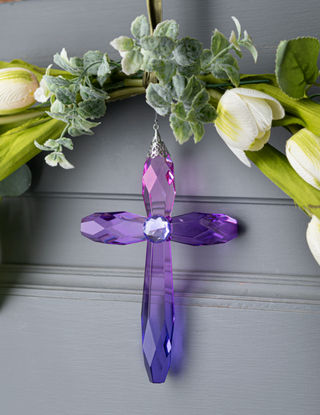 Divine Hanging Arcylic Cross 7"