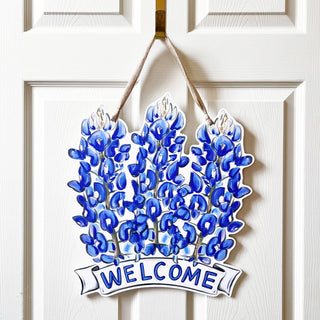 Bluebonnet 'Welcome' door hanger