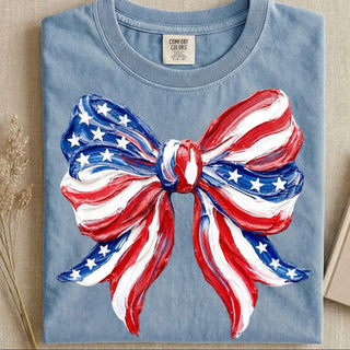 Painted Patriotic Bow Graphic Tee