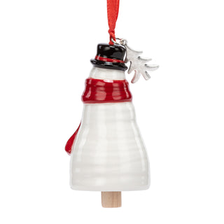 Holiday Spirit Snowman Red Heart Mini Bell Ornamen