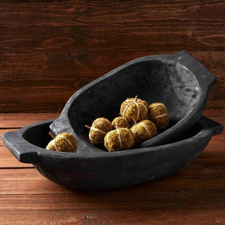 Black Wooden decorative bowls available in 2 sizes